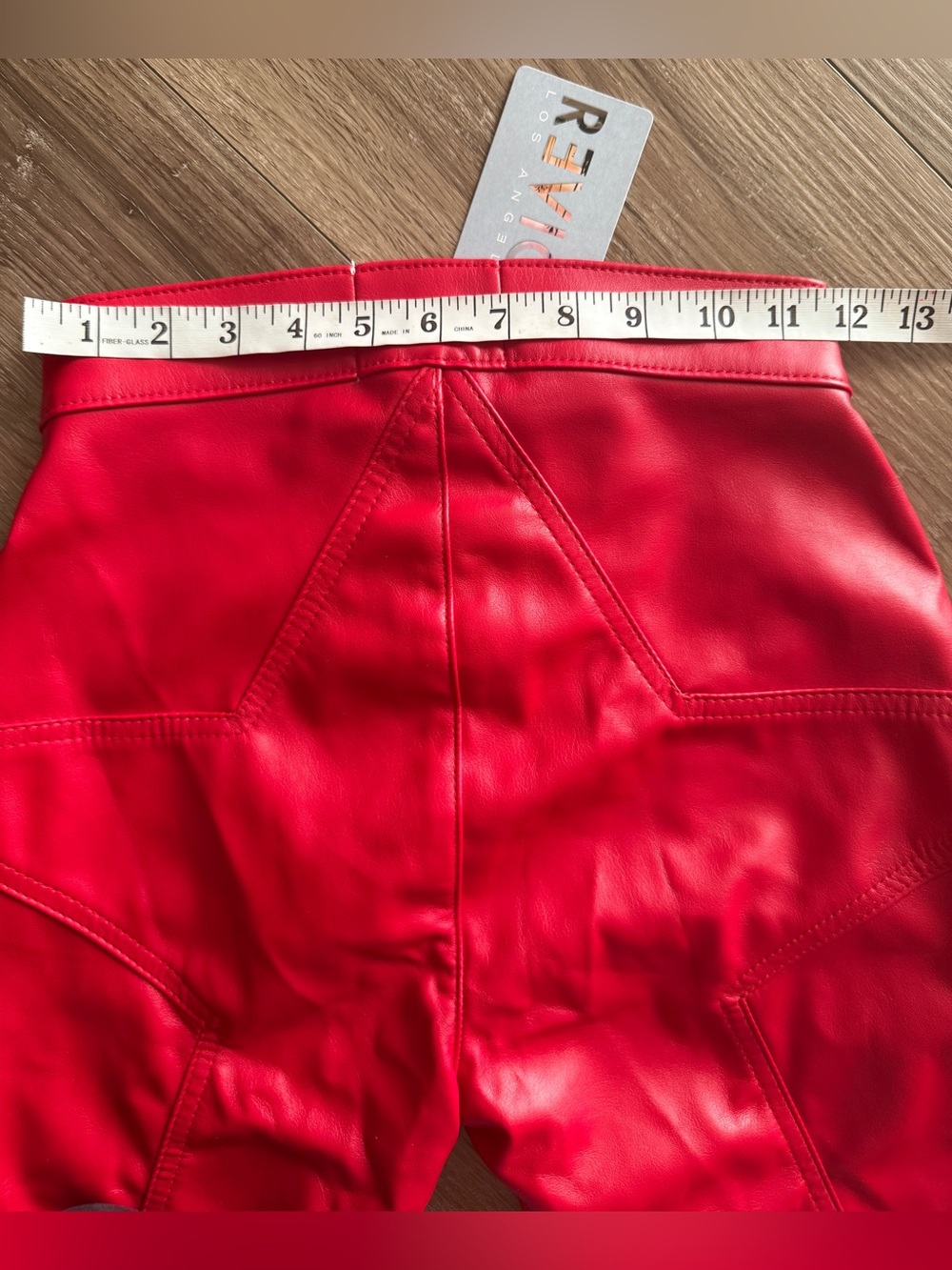NEW Revice Denim Red Vegan Leather Starman Flares - Size 26 /US 2 - Picture 8 of 8